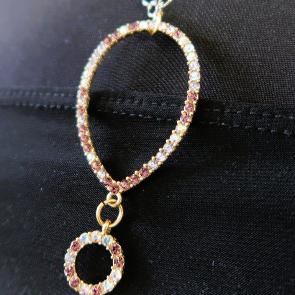 Vintage Rhinestone Pendant Lot 2 Pc Multicolor Crystal Cluster Statement Wear - Picture 10 of 15